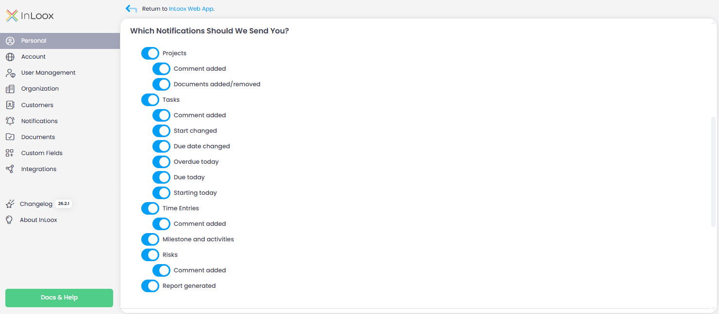Choose email notifications