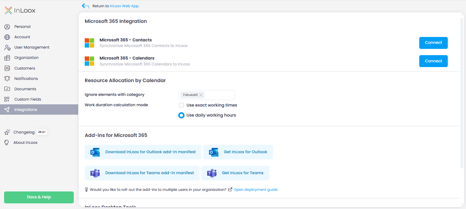 Microsoft 365 contact synchronization