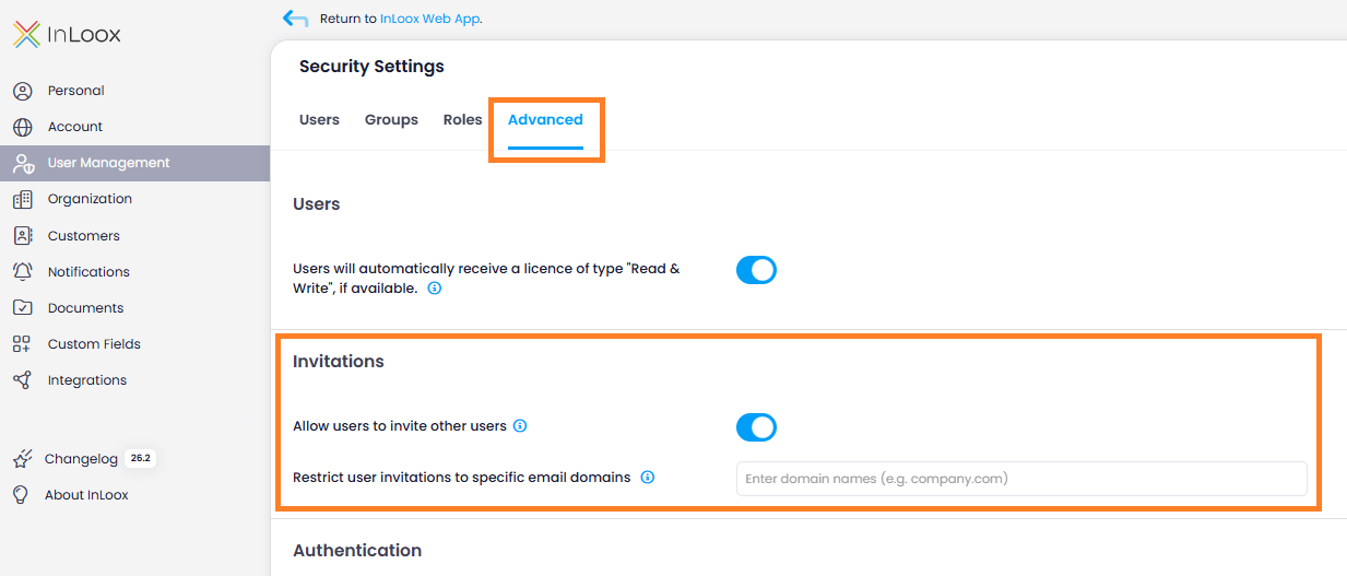Allow users to invite other users