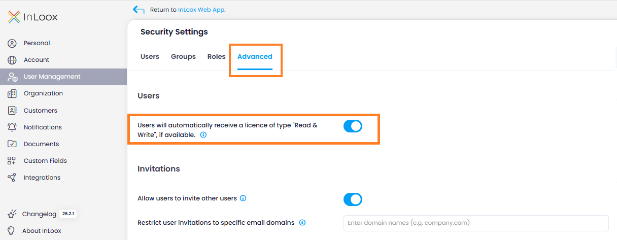 Automatic license distribution setting