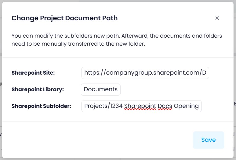 Change document path of this project