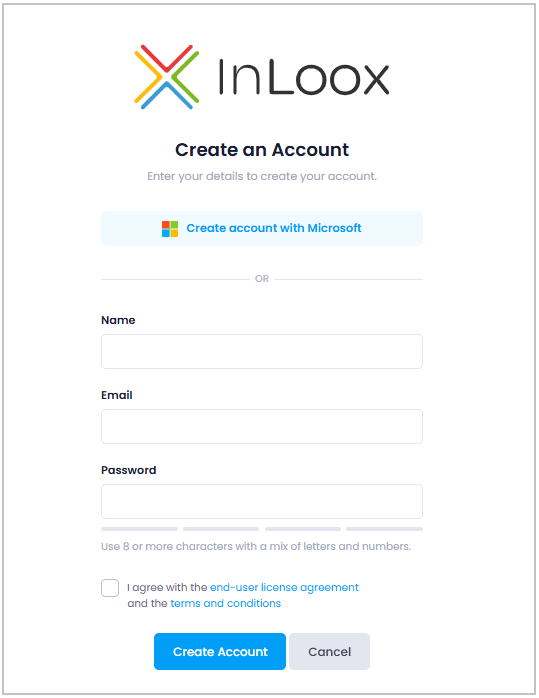 Create a new InLoox account