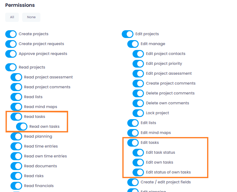 Enhanced task permissions Enhanced task permissions