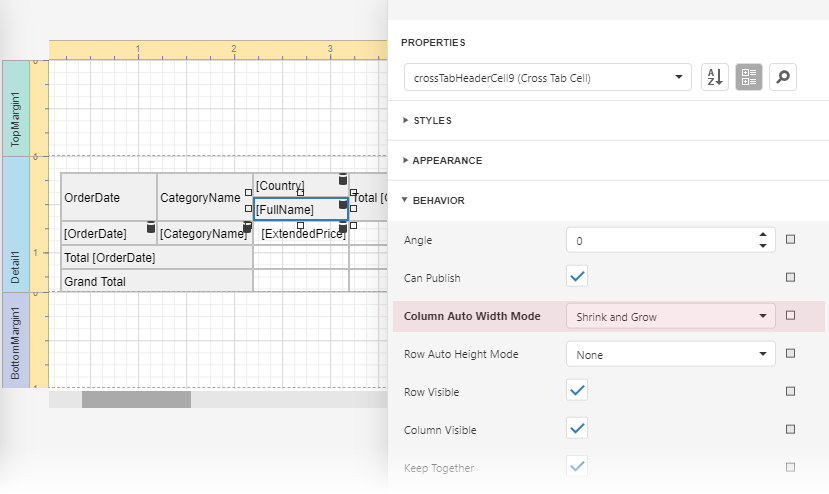 Set Column Auto Width Property