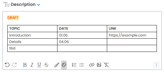 HTML editor