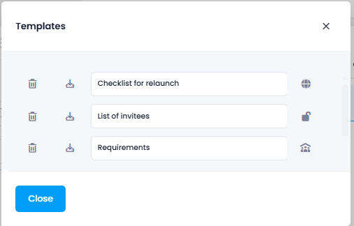 List templates with publish status