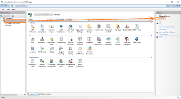 Restart IIS manager