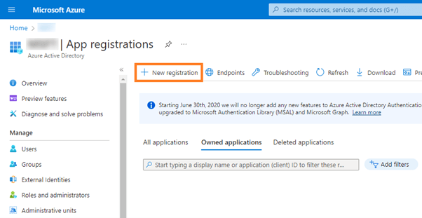 Create new registration