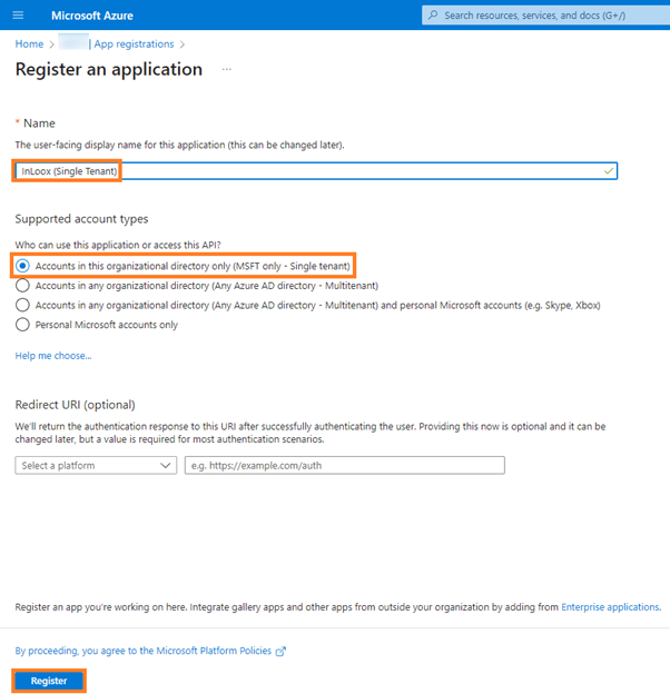 Register application
