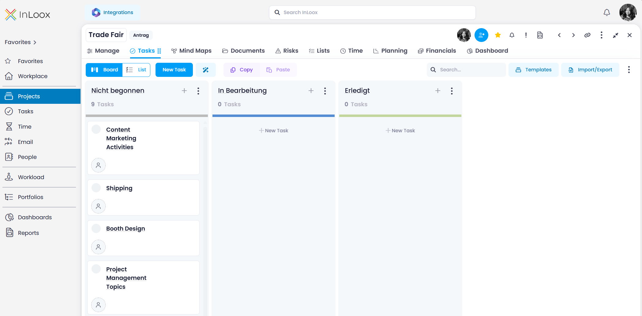 Tasks from mind map in Kanban board