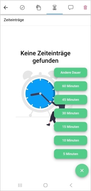 Mobile App: Create time tracking entry