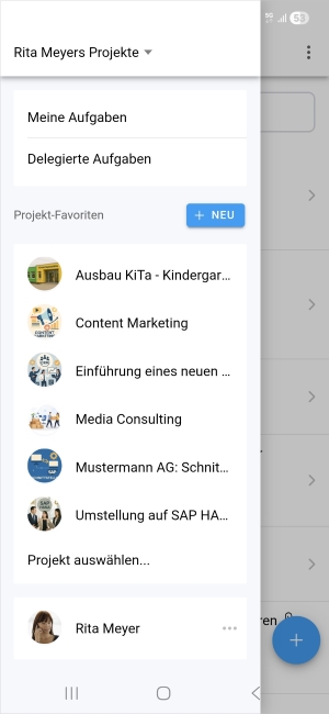 Mobile App: Project list