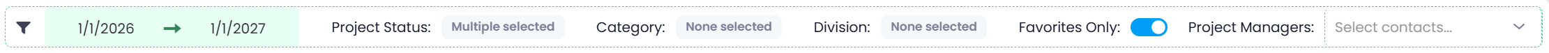 Filter bar of the multi-project timeline Filter bar of the multi-project timeline