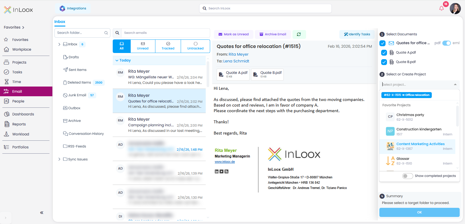 Email section overview