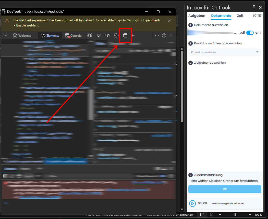 Open the Application tab in the developer tools