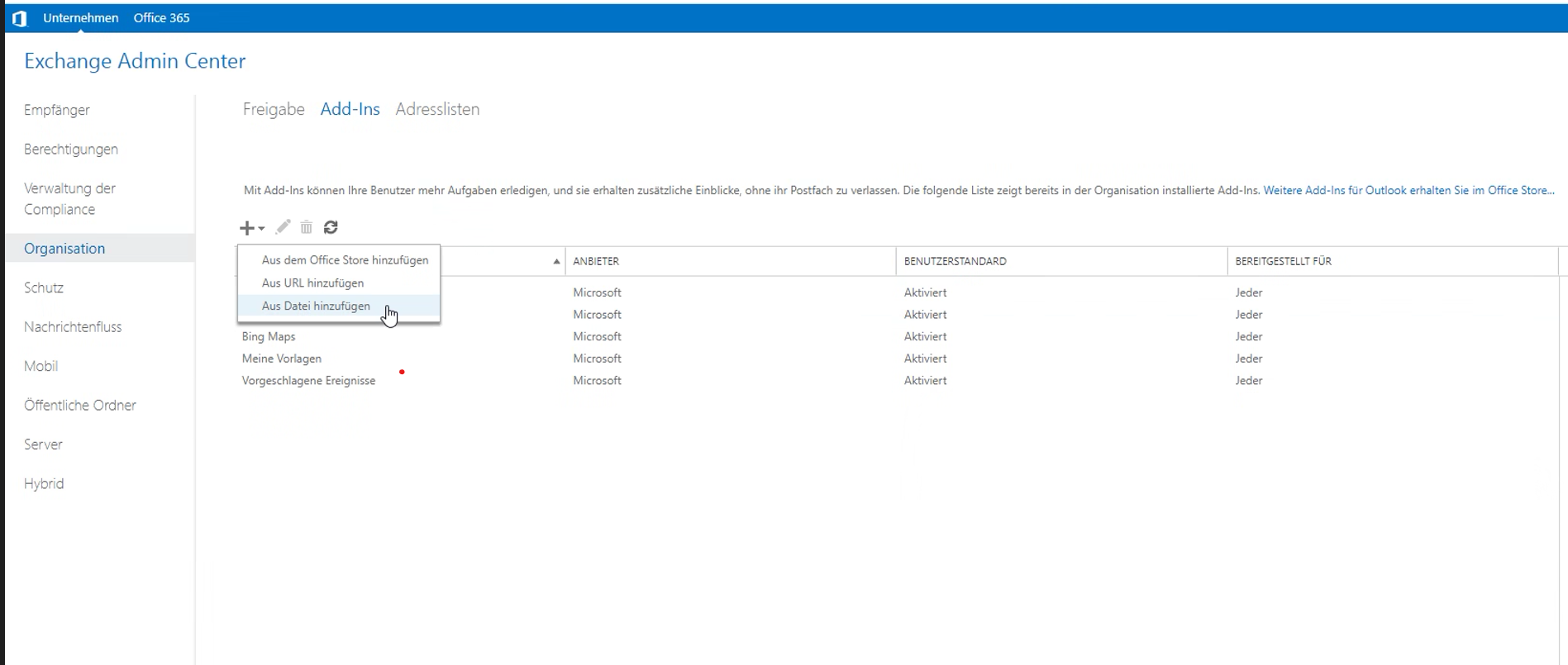 Add new add-in from file