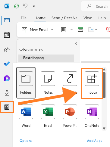 Open the InLoox for Outlook module extension