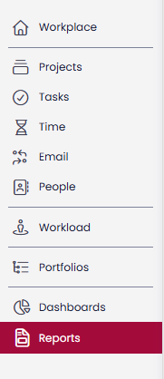 Reports in InLoox menu