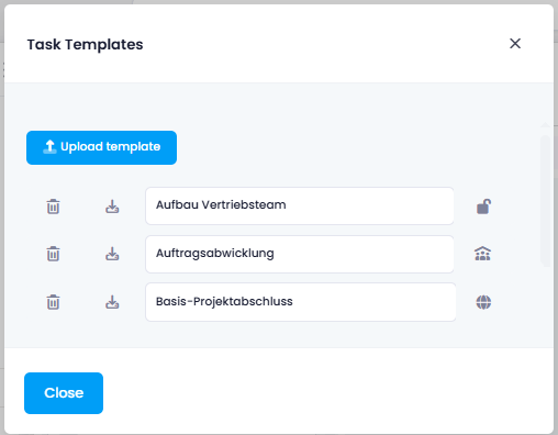 Task templates with publish status Task templates with publish status