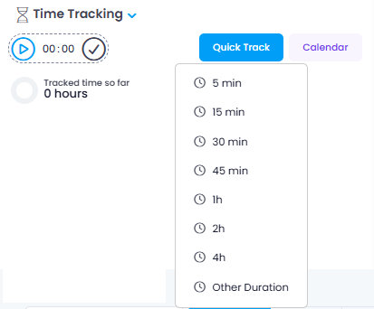 Time tracking in a task