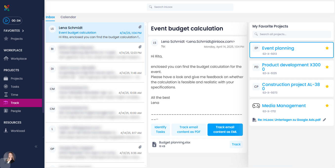 Track email as EML