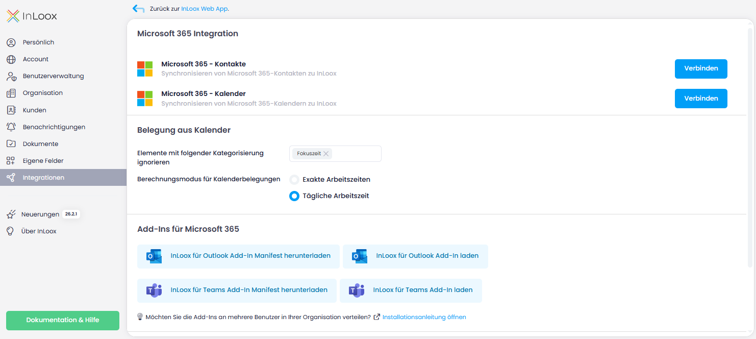 Microsoft 365 Kontaktsynchronisation
