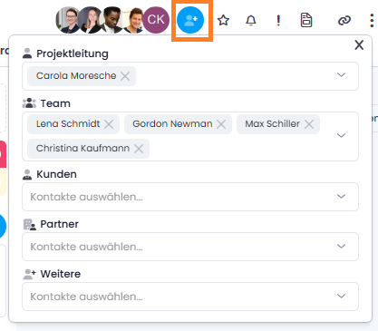 Projektmitglieder hinzufügen