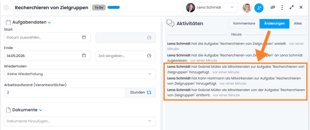Mitwirkende in der Änderungshistorie