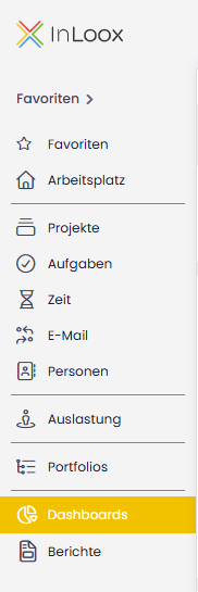 Dashboards im Menü