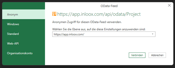 Anonymer Zugriff für OData-Feed