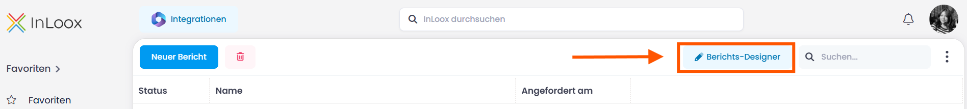Berichts-Designer öffnen