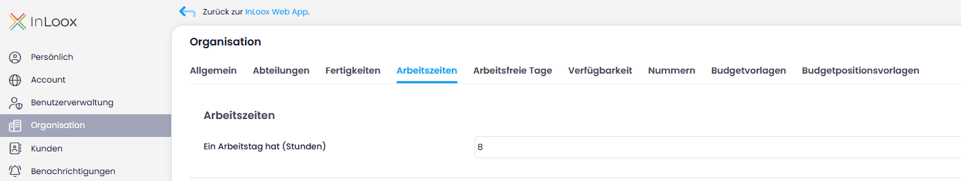 Arbeitszeiten pro Tag