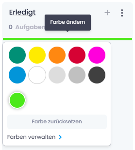 Farbe für eine Kanban-Spalte wählen