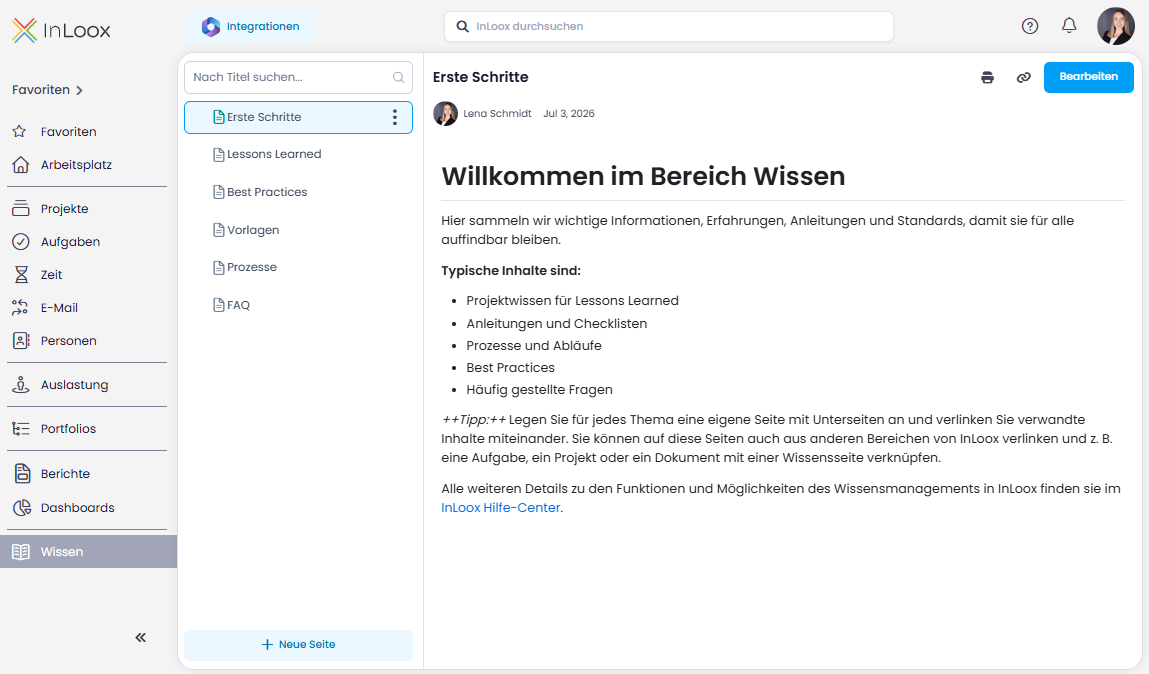 Wissensbereich-Übersicht