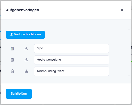 Vorlagen verwalten