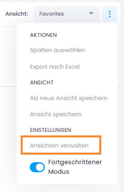 Ansichten verwalten