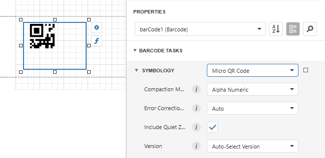 Micro QR Code Eigenschaften
