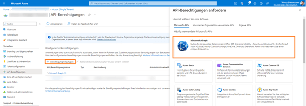 Berechtigung hinzufügen - Microsoft Graph