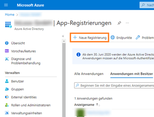 Neue Registrierung erstellen