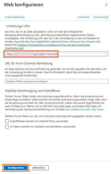 Login-Link der InLoox App eintragen