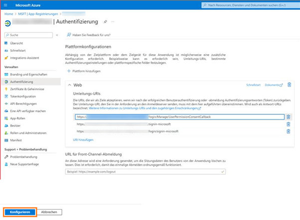 Weitere Umleitungs-URLs eintragen