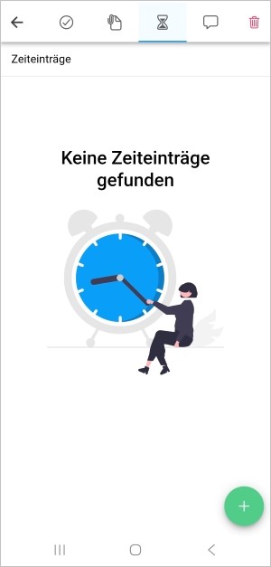 Mobile App: Zeiterfassung ohne Einträge