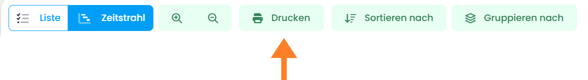 Schaltfläche Drucken in der Multiprojekt-Zeitleiste