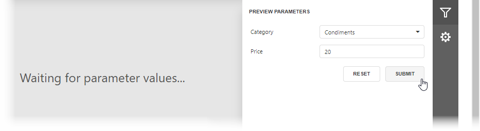 Parameterfenster, Meldung "Warten auf Parameterwerte"