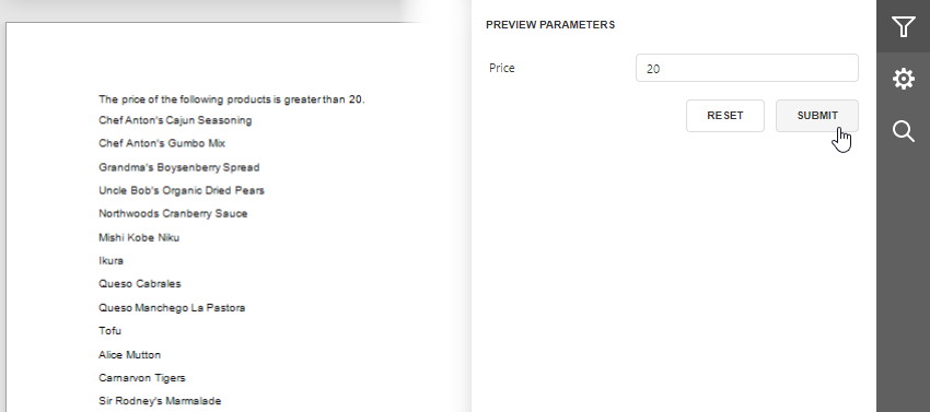 Parameter in der Text-Eigenschaft eines Steuerelements referenzieren (Vorschau)