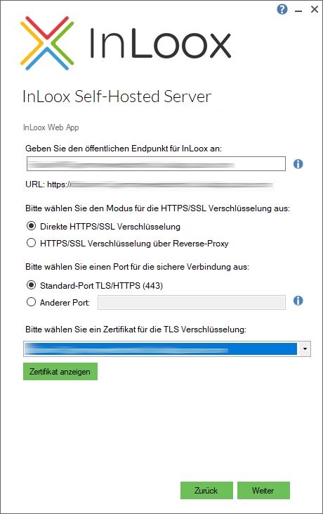 Öffentlichen Endpunkt und SSL-Zertifikat konfigurieren