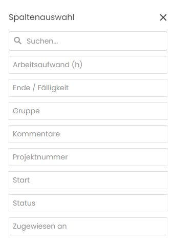 Auswahl der Spalten