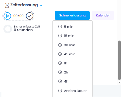 Zeiterfassung in der Aufgabe