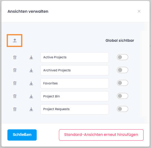 Ansicht hochladen